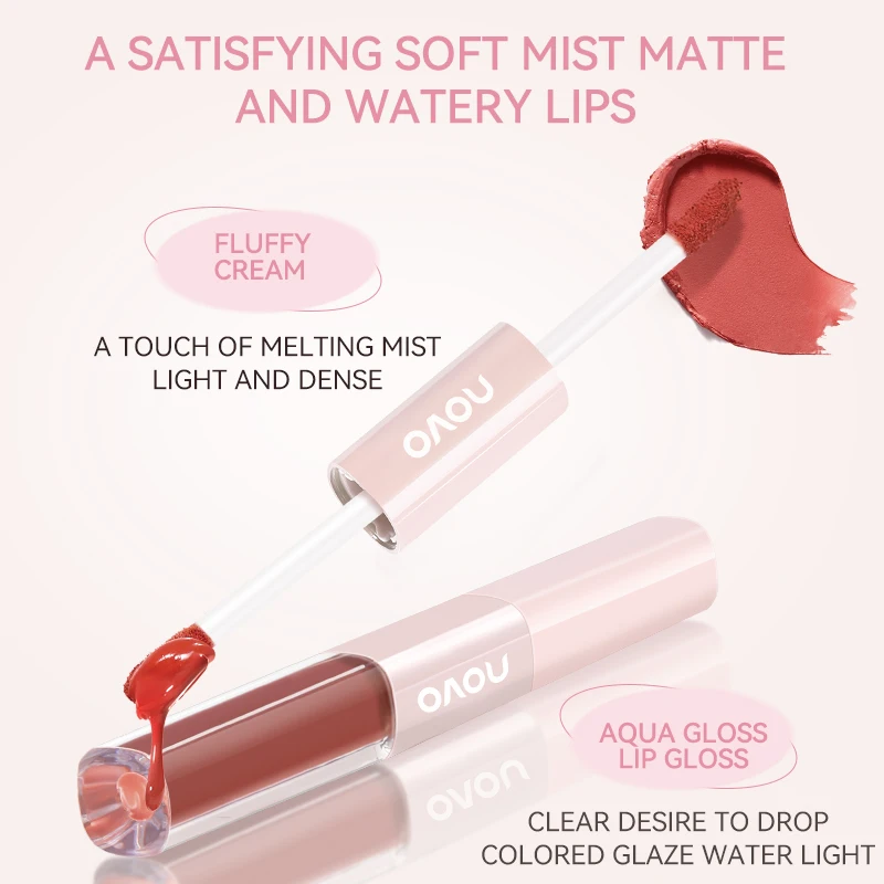 Dwustronna pomadka w płynie, mocno napigmentowana, nawilżająca, nie wywołująca wysuszania, długotrwała, wodoodporna, błyszcząca pomadka do ust.