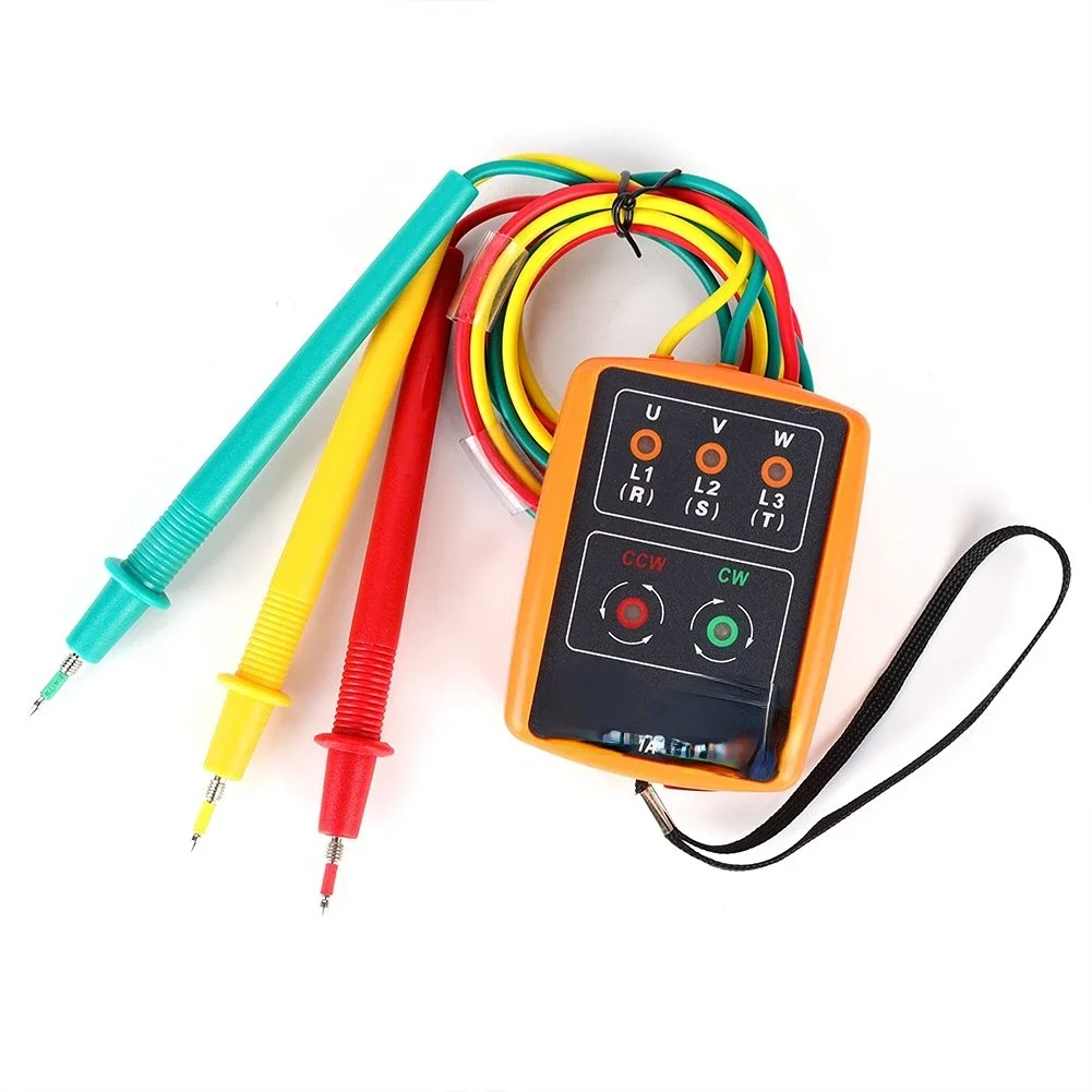 

AC 60V~600V/20Hz~400Hz Phase Sequence Order Rotation Indicator Tester with simultaneous indications via LEDs and audible buzzer