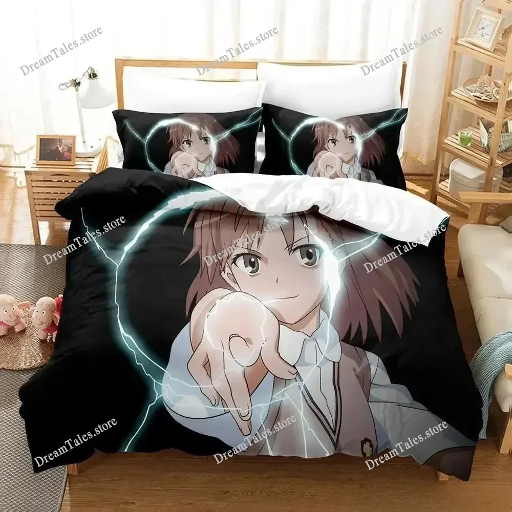 

Misaka Mikoto Bedding Set Single Twin Full Queen King Size Bed Set Adult Kid Bedroom Duvet Cover Sets 3D Anime Bed Sheet Set