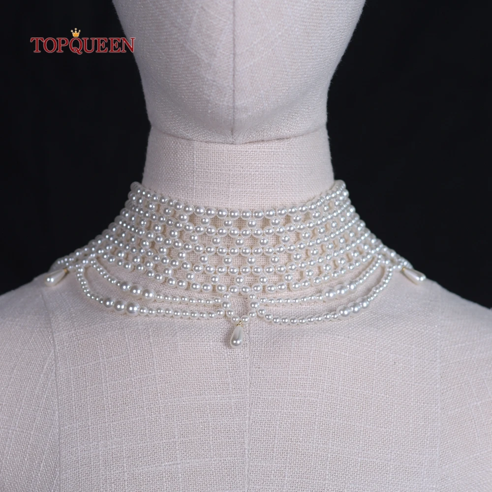 

TOPQUEEN Collarbone Chain Luxury New Pearl Necklaces Woman Trend 2024 Luxuoso Bridal Bolero Glitter customizable VG96