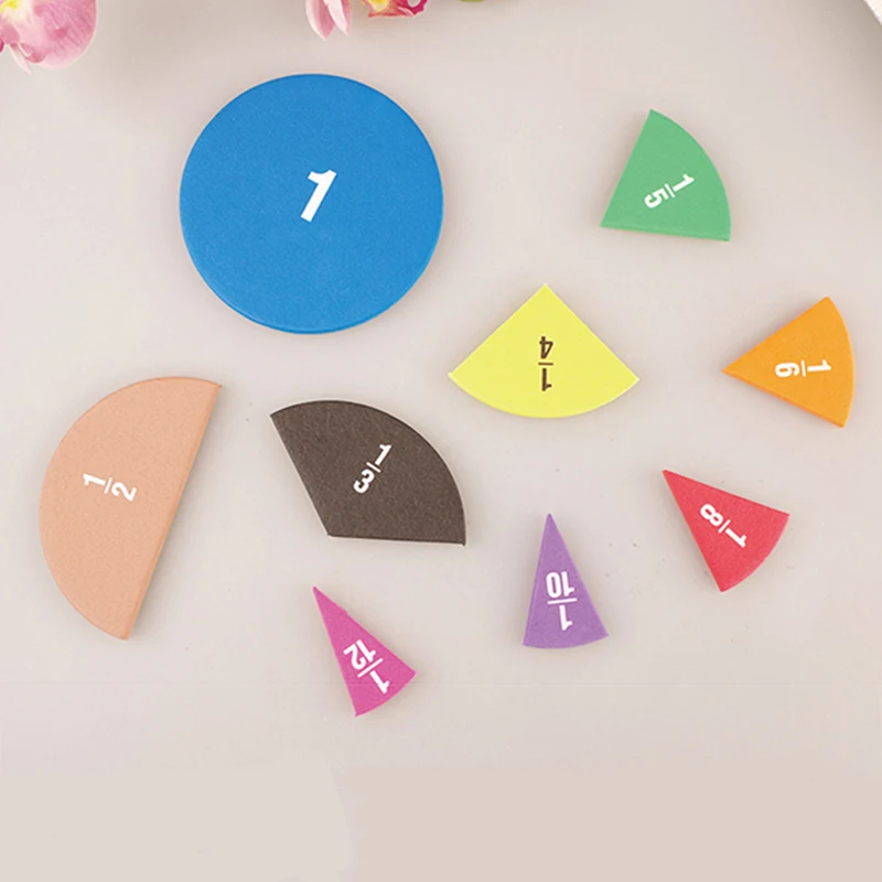 51 pièces EVA forme ronde Fractions Instrument démonstrateur Montessori mathématiques fractionné jouets éducatifs outil d'apprentissage pour les enfants