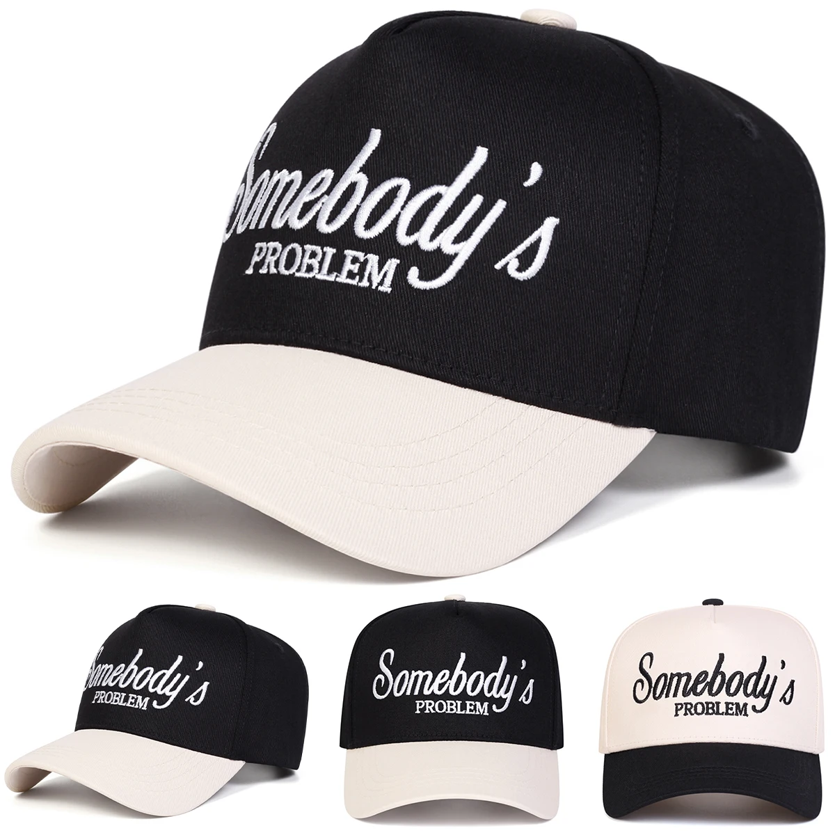 Unisex SOMEBODY'S PROBLEM Embroidery Baseball Caps Spring Autumn Outdoor Adjustable Casual Hats Sunscreen Hat Sports Cap