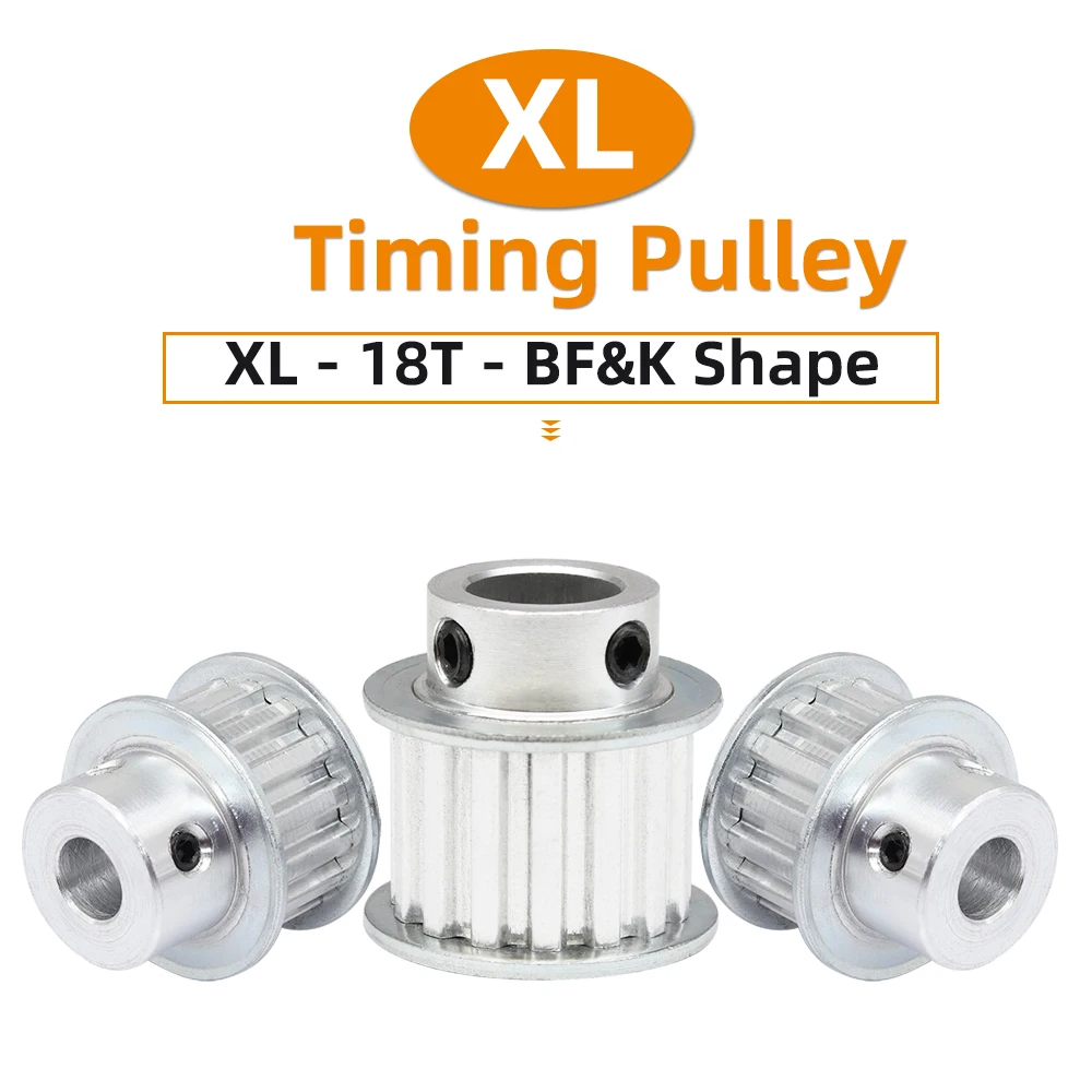 18 Teeth Pulley wheels XL 18T Pitch 5.08 mm Trapezoidal Tooth Bore 5/6/6.35/8/10/12 mm Timing Belt Width 10/15mm Aluminum Pulley