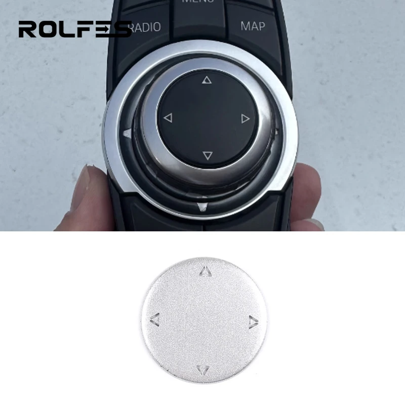 ROLFES Car Multimedia Knob Button Cover Trim Stickers For BMW 1 2 3 5 7 Series X1 X2 X3 X4 F25 E90 G30 G01