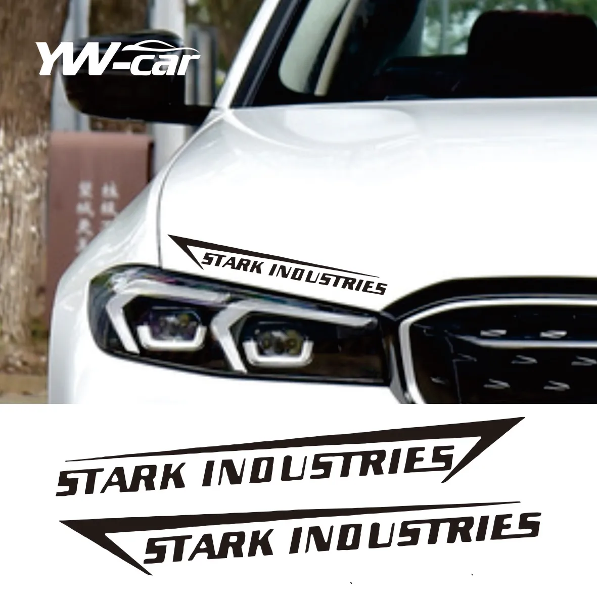 

2PCS Car Stickers Stark Industries Reflective Decoration For Hood Headlights Trunk Bumper Windshield Door Motorcycle