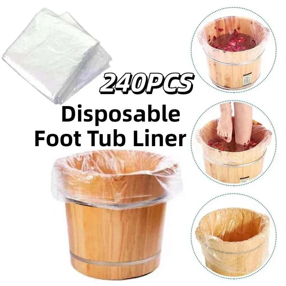 

240Pcs Transparent Foot Tub Bags Heat Resistant Thicken Bath Basin Bags 65cm*50cm Waterproof Foot Spa Bags Foot Care