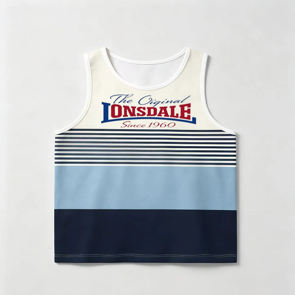 LONSDALE summer ice silk short sleeved vest, fashionable and versatile, youth sleeveless shirt, thin, breathable and quick dryin