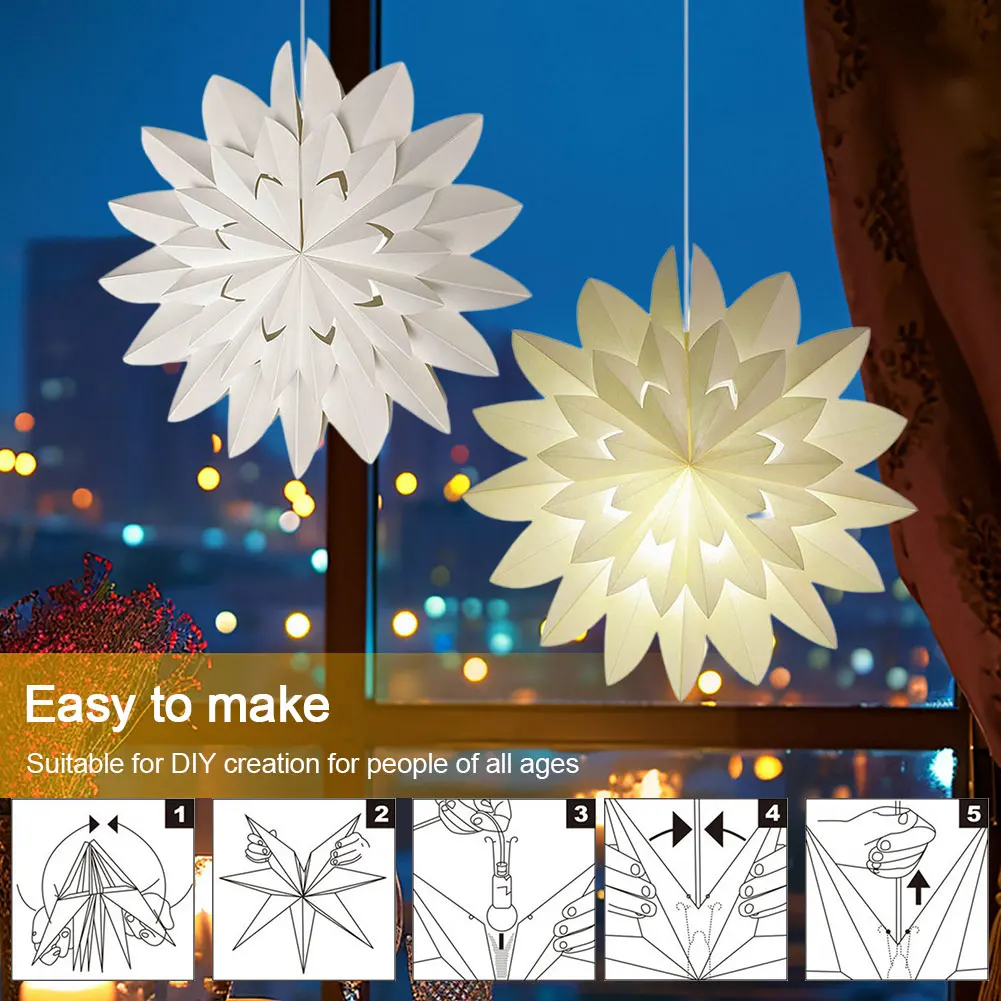 

2Pcs Hollow Out Star Cover Multi-Purpose Folding Style Festival Lampshade Hanging Pendant Lampshade Party Lantern Decoration