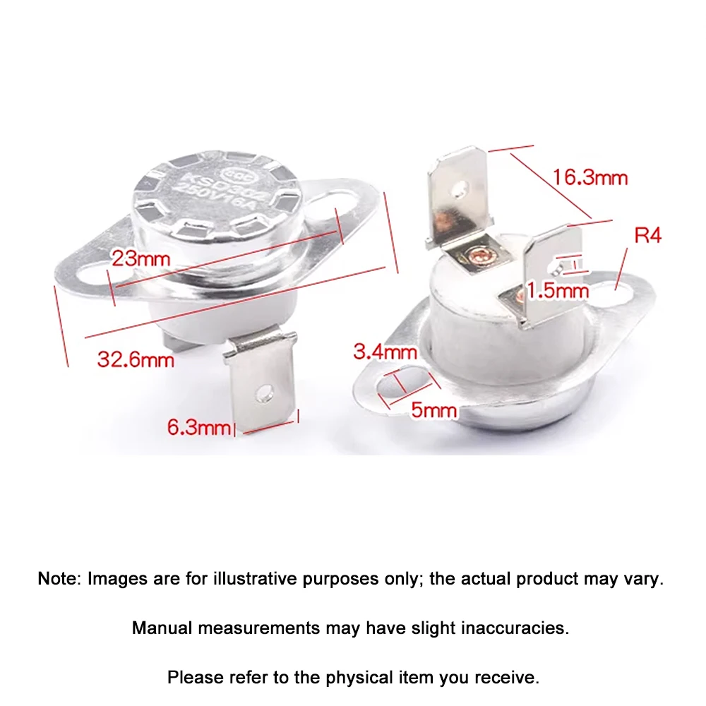 20PCS KSD302 16A 250V Temperatur Schalter Normalerweise OFFEN KEINE Keramik Thermostat 40 55 65 75 90 100 110 120 140 150 180 190C – Detail 7