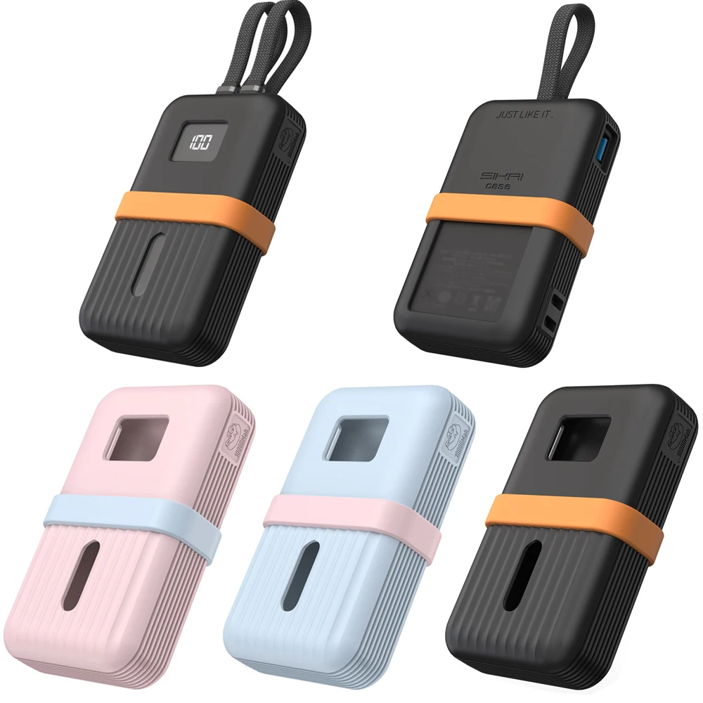 Black/Pink/Blue Shockproof Silicone Case For Anker 10,000mAh/20,000mAh 30W Power Bank/10,000mAh/20,000mAh 35W Power Bank