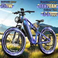 Electric Bike 750W Powerful Motor 48V20AH Lithium Battery E-Bike Hydraulic Brake 26*4 Inch Fat Tire Off-road Mountain E-Bicycle