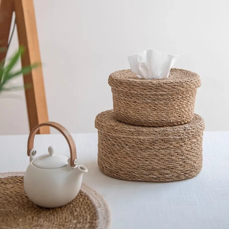 

Морские водоросли, ручная работа, коробка для салфеток, минималистичный стиль, украшение для гостиной, кухни, рабочего стола, украшения для хранения салфеток