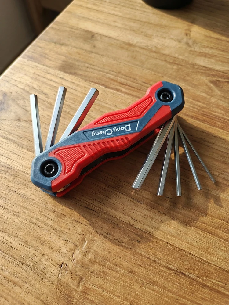 AliExpress NONE 8-in-1 Folding Flat Head Hex Key Set, CR-V Allen Wrench Kit with Matte Chrome, Portable Repair Tool for Furniture Assembly Bike