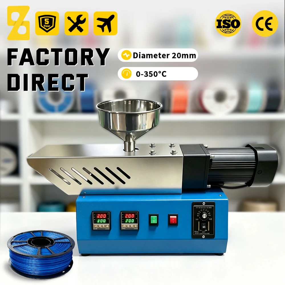 Desktop Single Screw Plastic Extruder Mini Lab 500-1000g Per Hour 110V 220V 3D Printing Filament Recycling DIY