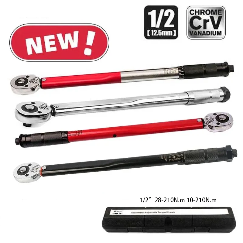 AliExpress 10-210/28-210N.m Square head drive 1/2" reversible quick release torque wrench Professional bicycle motorcycle car DIY  tools