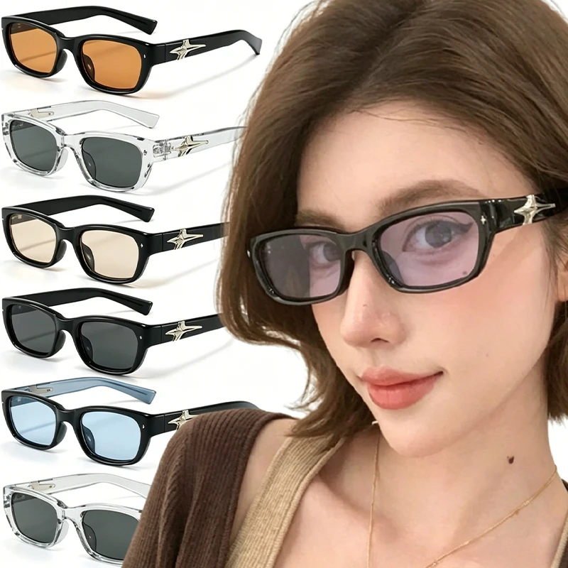 2026 New Personalized  Small Square Sunglasses Versatile for Men and Women Ins Resistant UV Resistant Travel Glasses