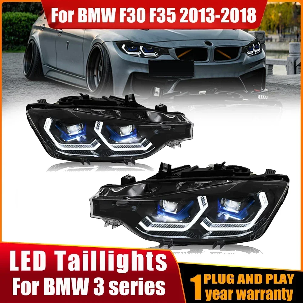 

Светодиодные фары для BMW 3 серии F30 F35 318 320 325i 2013-18 DRL в сборе, обновленная линза проектора, автомобильные аксессуары