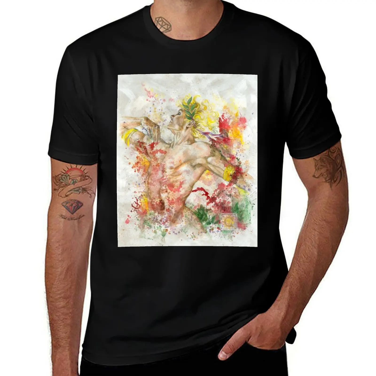 Dancing Apollo T-Shirt Retro Style Print Casual Top T-Shirt