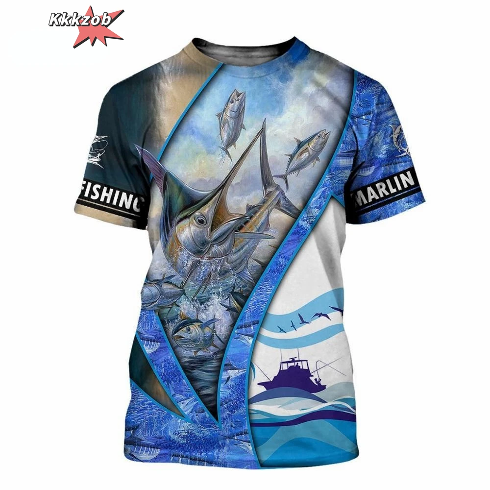 Men's Clothing 3D Fishing Pattern Printed Short Sleeve Oversized T-Shirt Fishing Fishing Outdoor Clothing Short Sleeve Top image 5