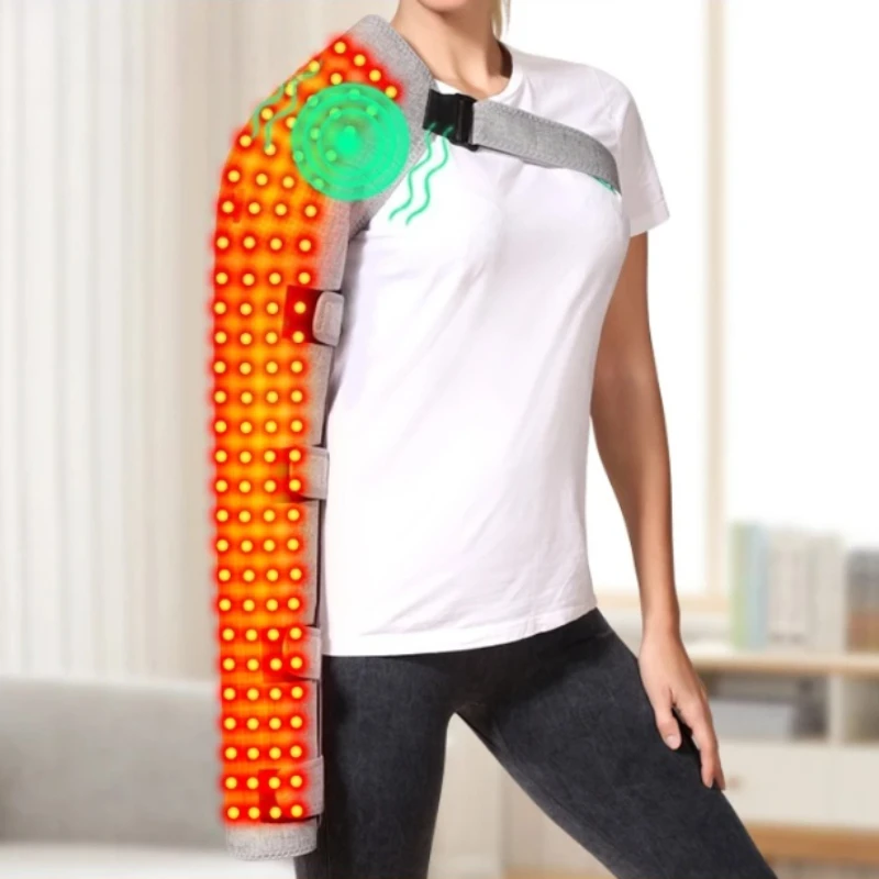 Red Light Heated Shoulder Arm Brace 3 Gear Vibration for Arm Muscle Relaxation Relief Pain Relieve Stress Sports Recovery