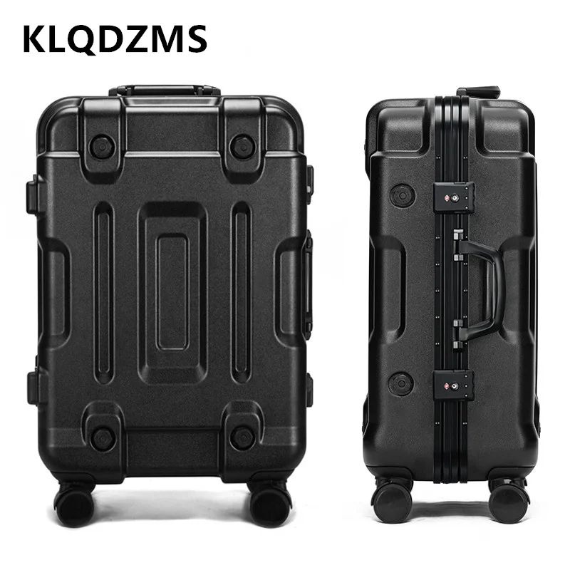 KLQDZMS Travel Suitcase Large Capacity Aluminum Frame Trolley Case 20 Inch PC Boarding Box 24\