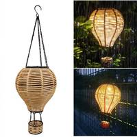 Solar Hot Air Balloon Lantern Iron Hanging Solar Lantern Outdoor Landscape Lamp Solar Waterproof Garden Decorative Night Light