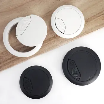 Plastový kryt otvoru pro drát, zásuvkový port, stůl, počítačový stůl, kulatý kabel, průchodka, držák kabelu, bílá, černá 50 mm/53 mm/60 mm/80 mm 8 nejlepší prodej kryt otvoru na stole - №2