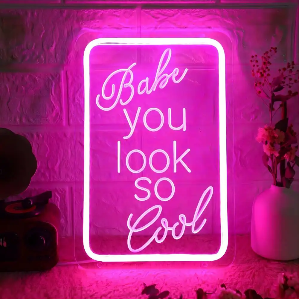 Babe You Look So Cool Neon Sign Engrave Personal Led Lights For Neon Light Wall Decoration Party Supplies Support Customized