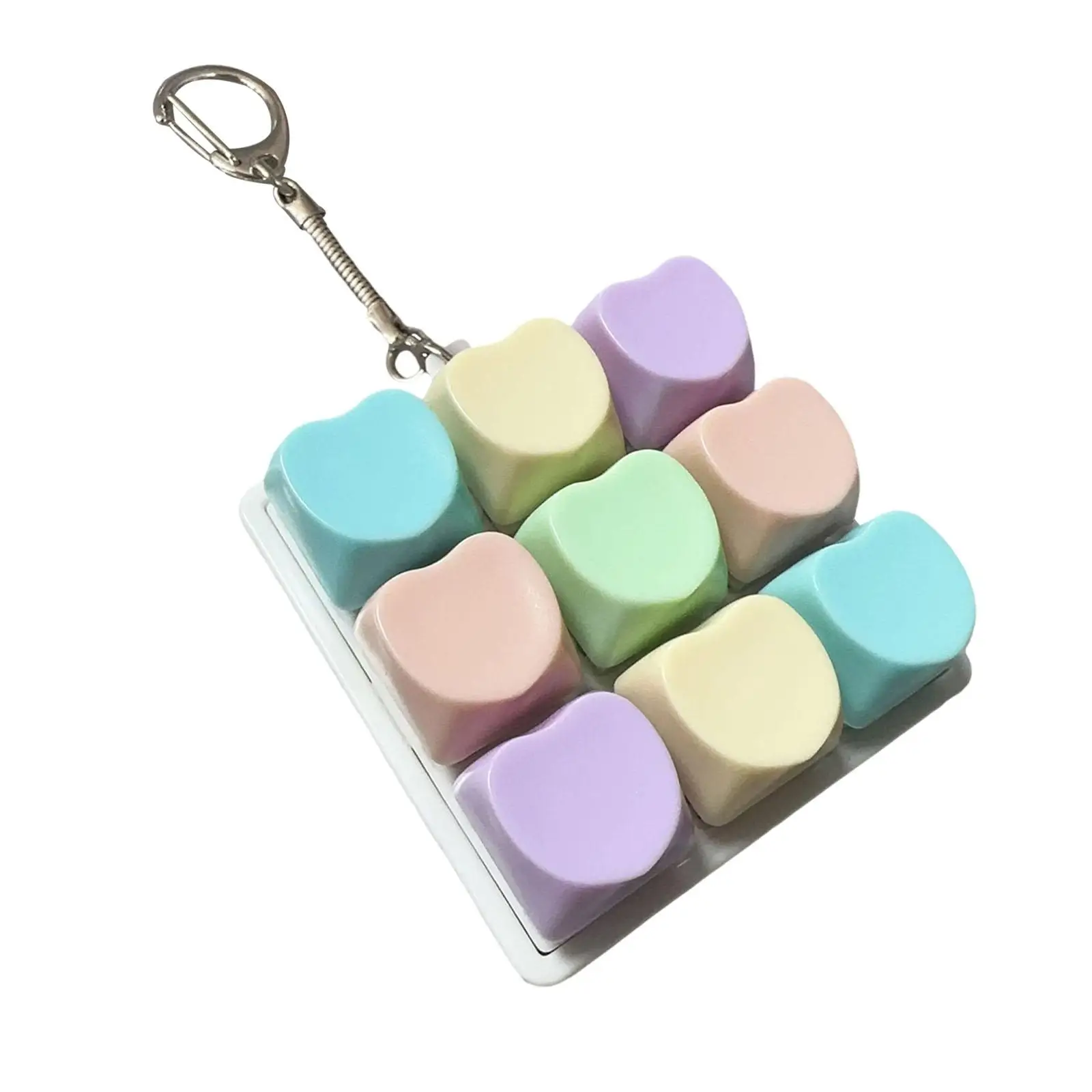 Mini Keyboard Keychain Toy Stress Relief Button Clicker for Adults Kids Travel Pass Time
