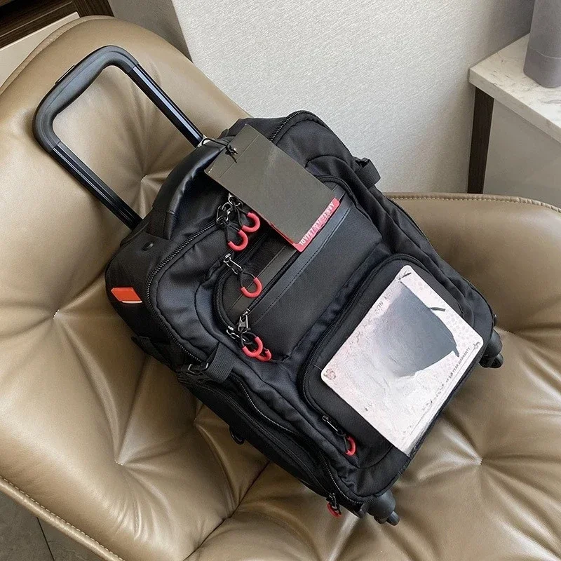 Tie rod backpack backpack, shoulder travel bag, light with tie rod with wheels, back and pull suitcase.