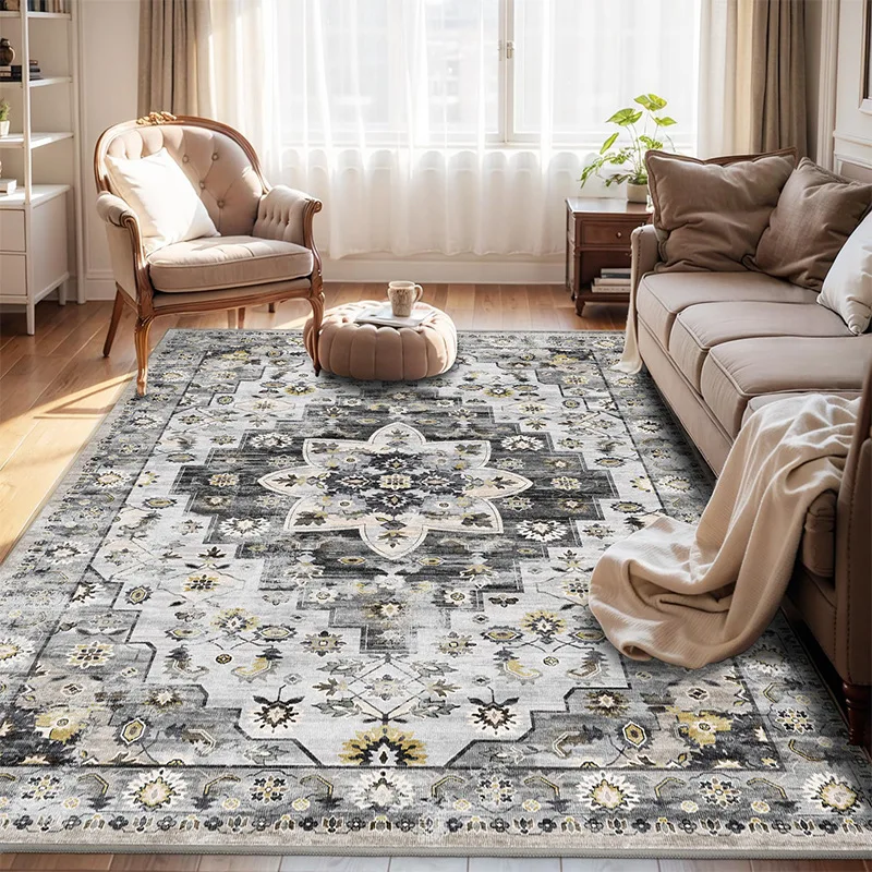 VIKAMA Persian Style Vintage Faux Cashmere Carpet Living Room Sofa Coffee Table Bedroom Floor Mats Home Decoration