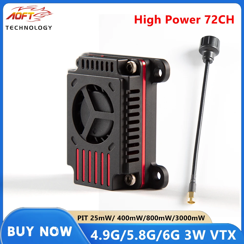 4.9G-5.8G-6G 3W Video Transmitte VTX High Power 72CH with CNC Shell PIT 25mW/ 400mW/800mW/3000mW for RC Quadcopter DIY Part