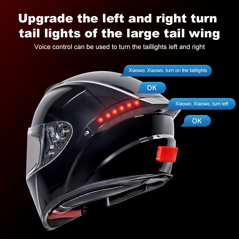New AI Intelligence Motorcycle Helmet with Camera and Bluetooth Headset Full Face Helmet Men Women Cascos Moto with Taillights