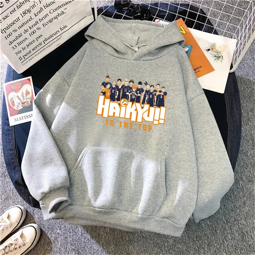 

New Japan Anime Volleyball Haikyuu Manga Prints Hoodies Women Hoody Hip Hop Fleece Woman Sweatshirts Pullovers Clothing Unisex