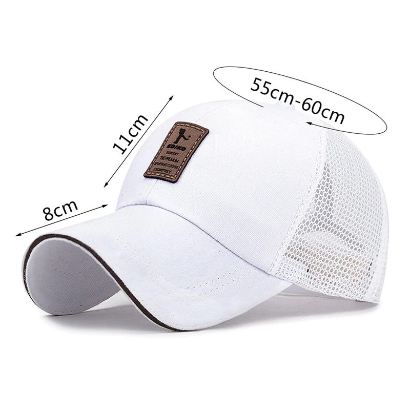 Unisex Summer Outdoor Anti-UV Sunhat Cool Breathable Mesh Cotton Baseball Cap Hip Hop Tennis Golf Regulowana czapka sportowa 7 kolorów