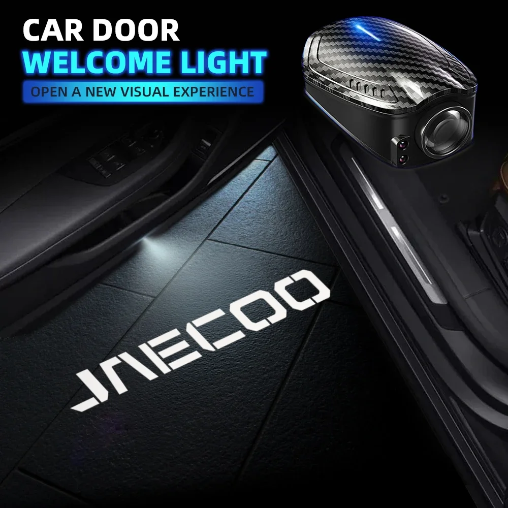 Car Door Welcome Light Car Door Courtesy Light Auto Door Logo Lamp Carbon Fiber For Jaecoo J5 J7 J6 J8 5 7