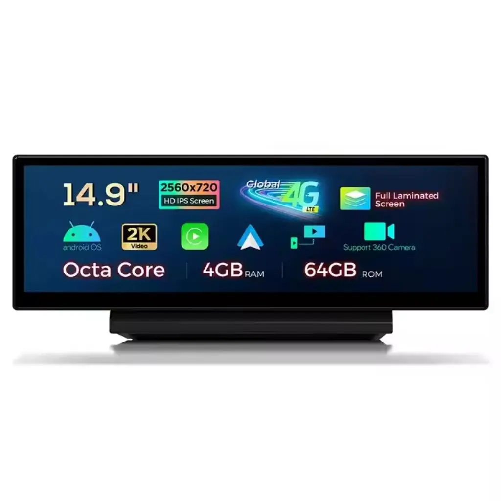 Tela android de 14.9 polegadas para audi a6 a7 rs6 rs7 s6 s7 (2012-2015) lhd android 13 octa core 4g lte lcd tela de exibição do painel do carro