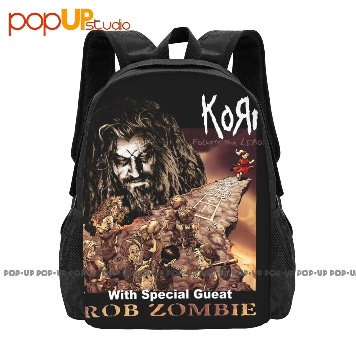 Korn X Rob Zombie Follow The Leader 1999 Tour Backpack Large Capacity School Art Print 3d Printing Outdoor Running