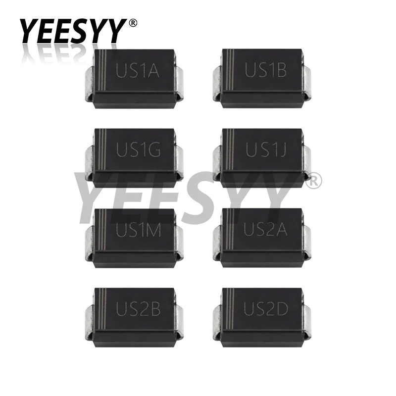 100PCS SMA Ultra Fast Recovery Rectifier Diode US1A US1B US1D US1G US1J US1K US1M US2A US2B US2D US2G US2J US2K US2M DO-214AC