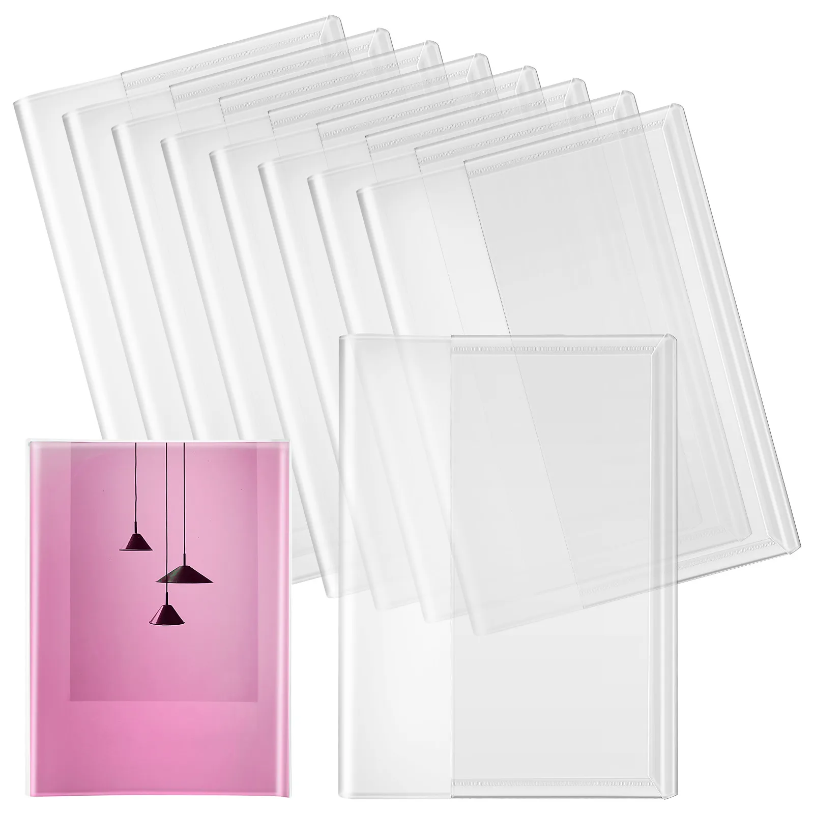 10Pcs Clear Book Cover Protectors Transparent Waterproof Lightweight Flexible Book Sleeves for Hardcovers Paperbacks Notebooks