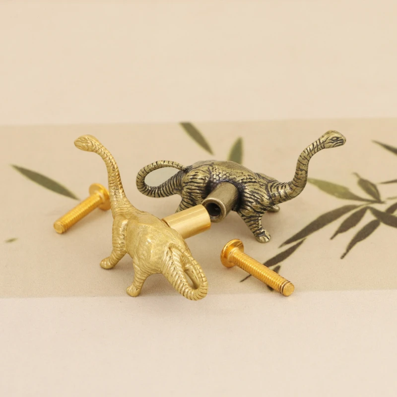 Creative Brass Dinosaur Furniture Door Handle Wooden Box Hotel Easy Installation Wardrobe Cupboard Drawer Pulls DIY Decoration