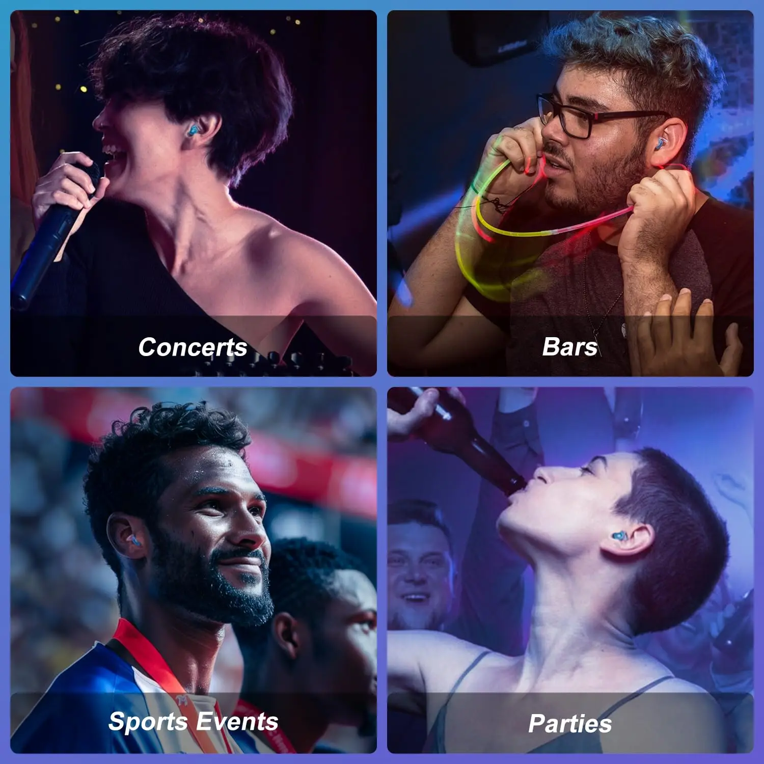 Tappi per le orecchie da concerto ad alta fedeltà per concerti musicisti, tappi per le orecchie per la riduzione del rumore, protezione per le orecchie per festival musicali