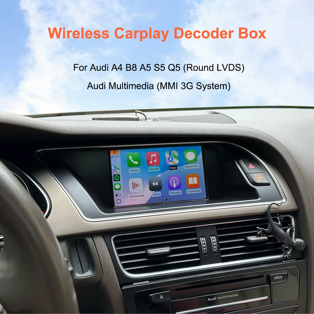 Bonroad Wireless Carplay Android Auto Retrofit Kits For Audi A4 B8 A5 Q5 2009-2015 Mirror Link Airplay Interface Decoder Box – Detail 1