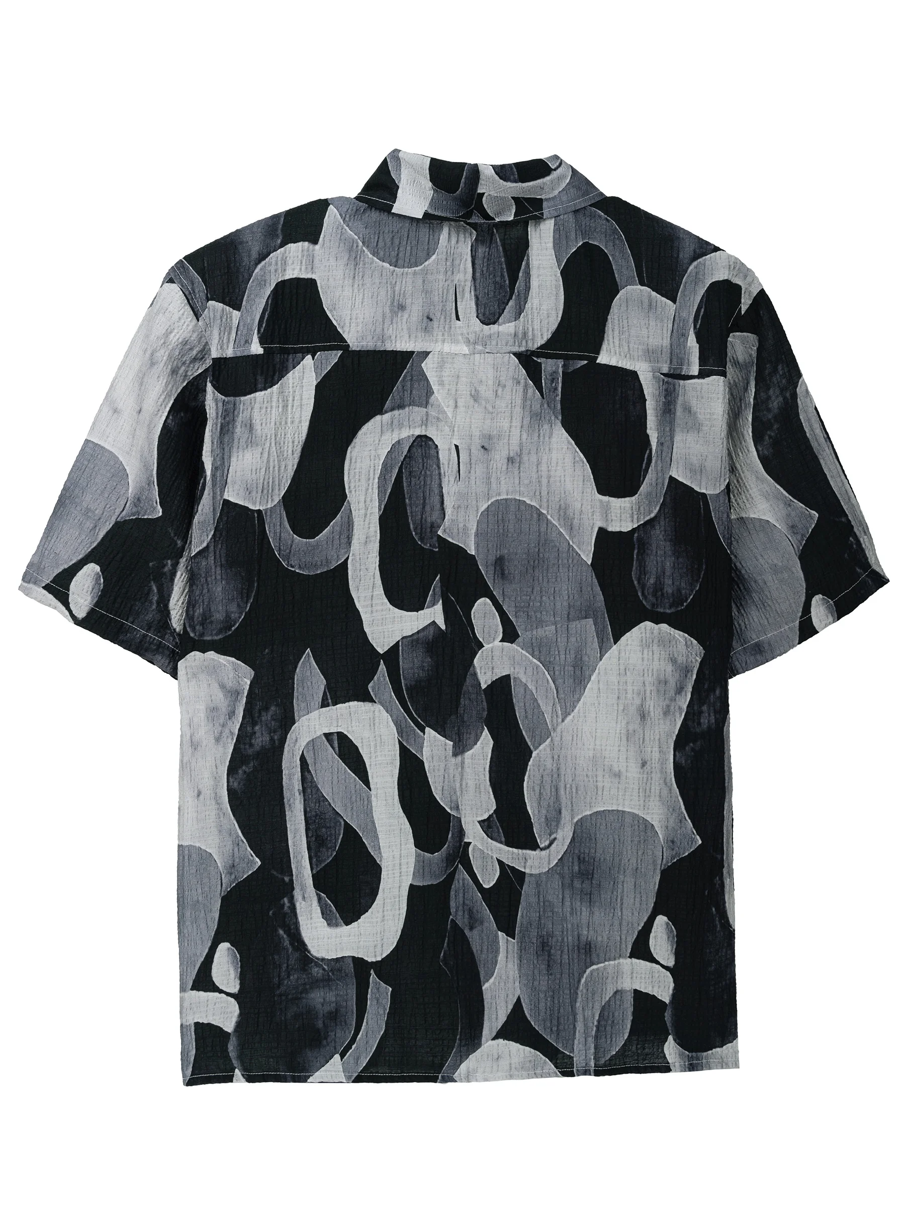 Men's Shirt Printed Fashion And Individuality Cardigan Button Lapel Casual Seaside Vacation Trend Short-Sleeved Tops