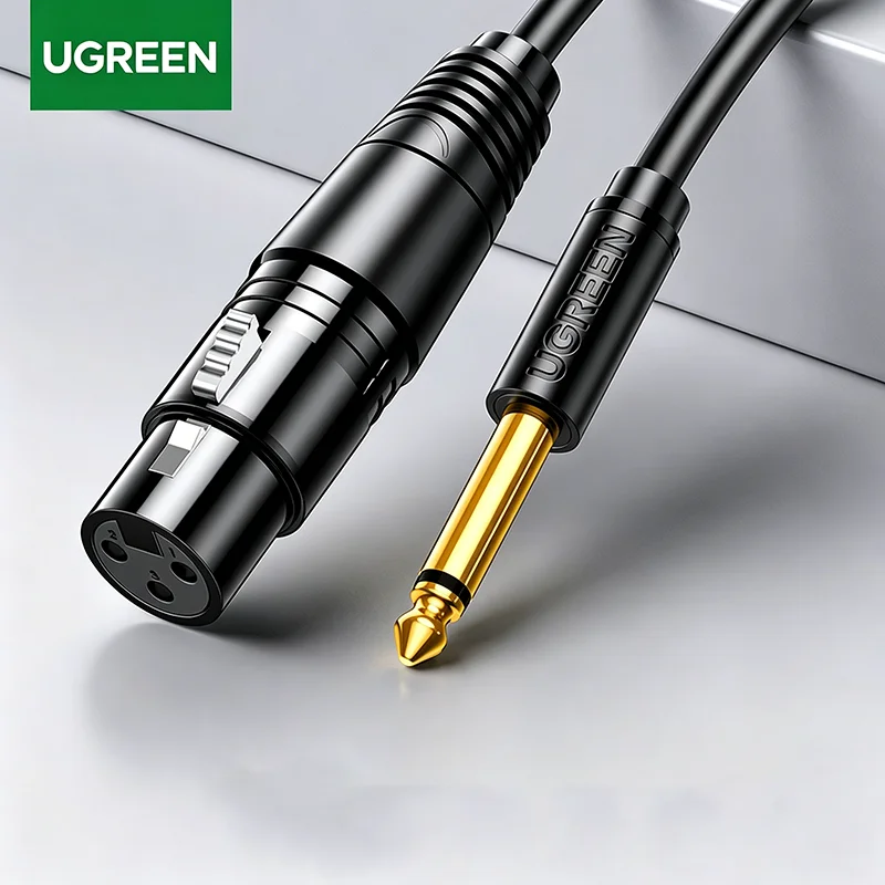 

UGREEN 6.5mm to XLR Cable Male to Female Mic Cord for Dynamic Microphone Audio Mixer Amplifier Speaker