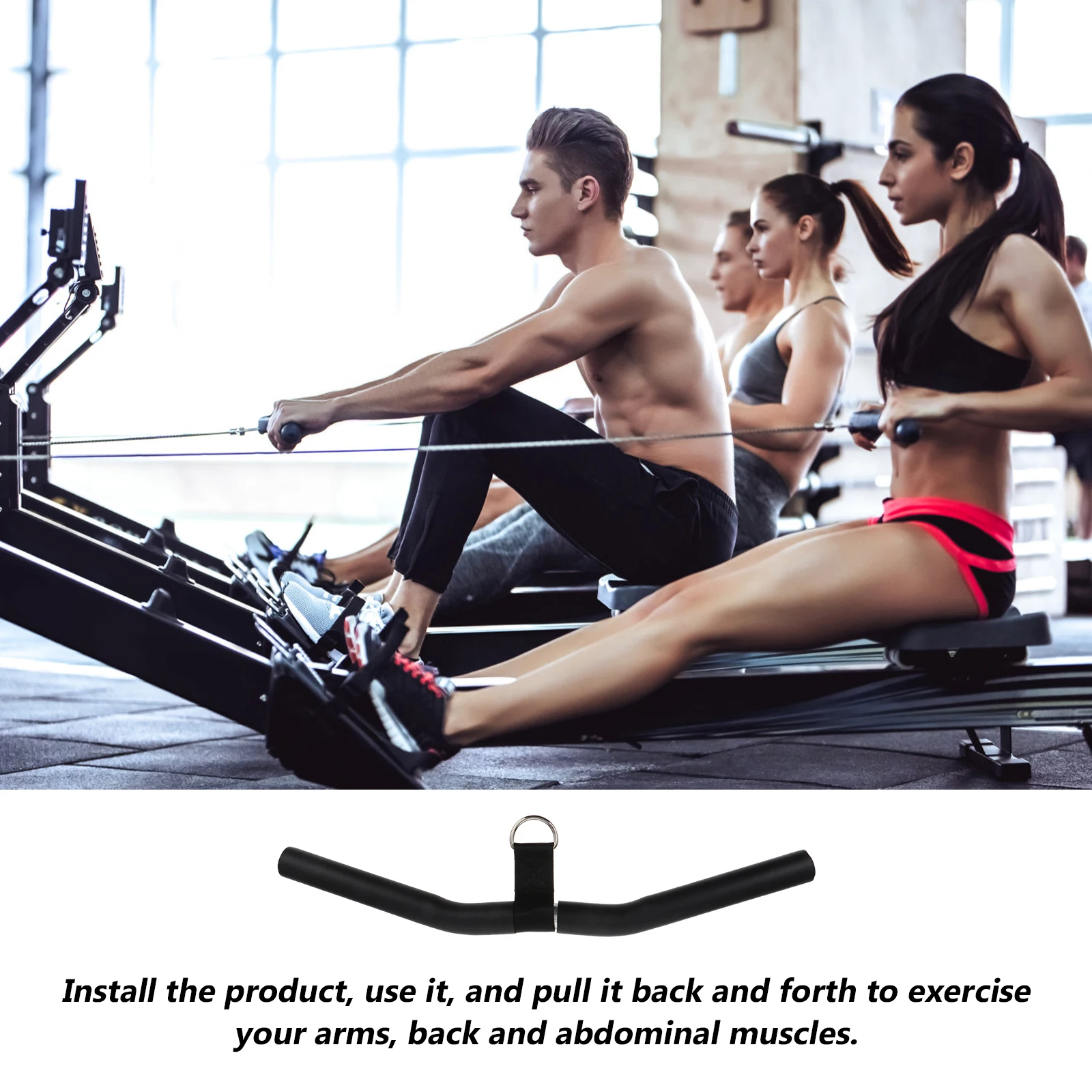 

High- Pull Down Bar Bicep Tension Rod For Home Gym Triceps Training Lightweight Muscle Trainer Handle Hollow Grip