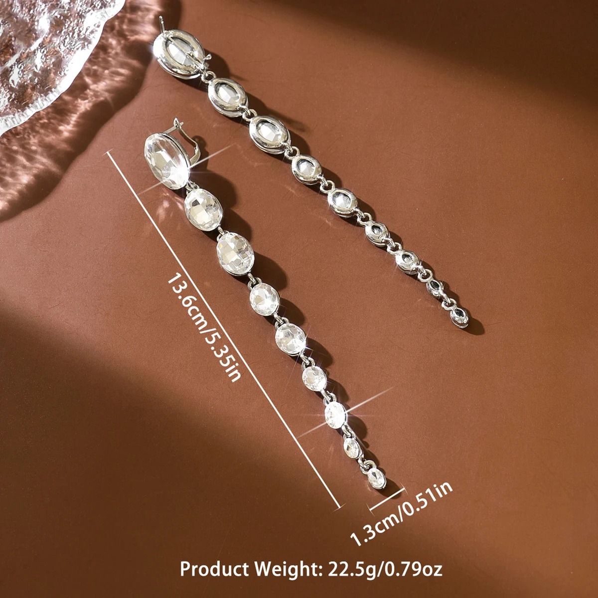 New Tassel Earrings European and American Light Luxury Rhinestone Long Earrings High-End Earrings for Women