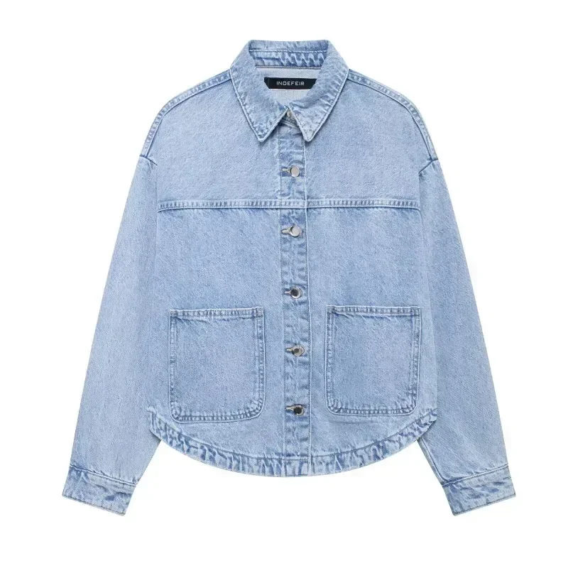 

Denim Jackets Women Summer 2025 Elegant and Pretty Women's Coats Ladies Fashion Urban Coats Y2k Solid Lady Jackets