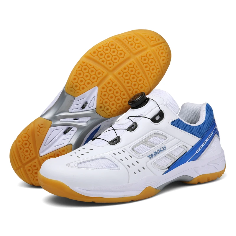 Chaussures de badminton professionnelles pour hommes et femmes, chaussures de tennis pour couples, chaussures d'entraînement de gym, noir et bleu, créateur de marque unisexe