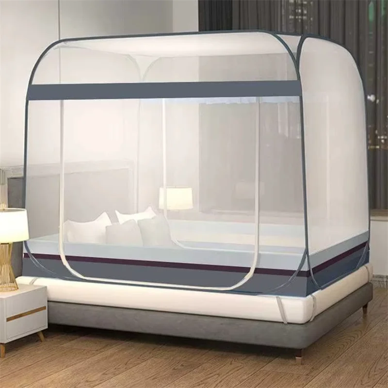 

Double Bed Mosquito Net Household Yurt Mosquito Net Full Bottom Double Door Mosquito Net Installation Free Mosquito Net